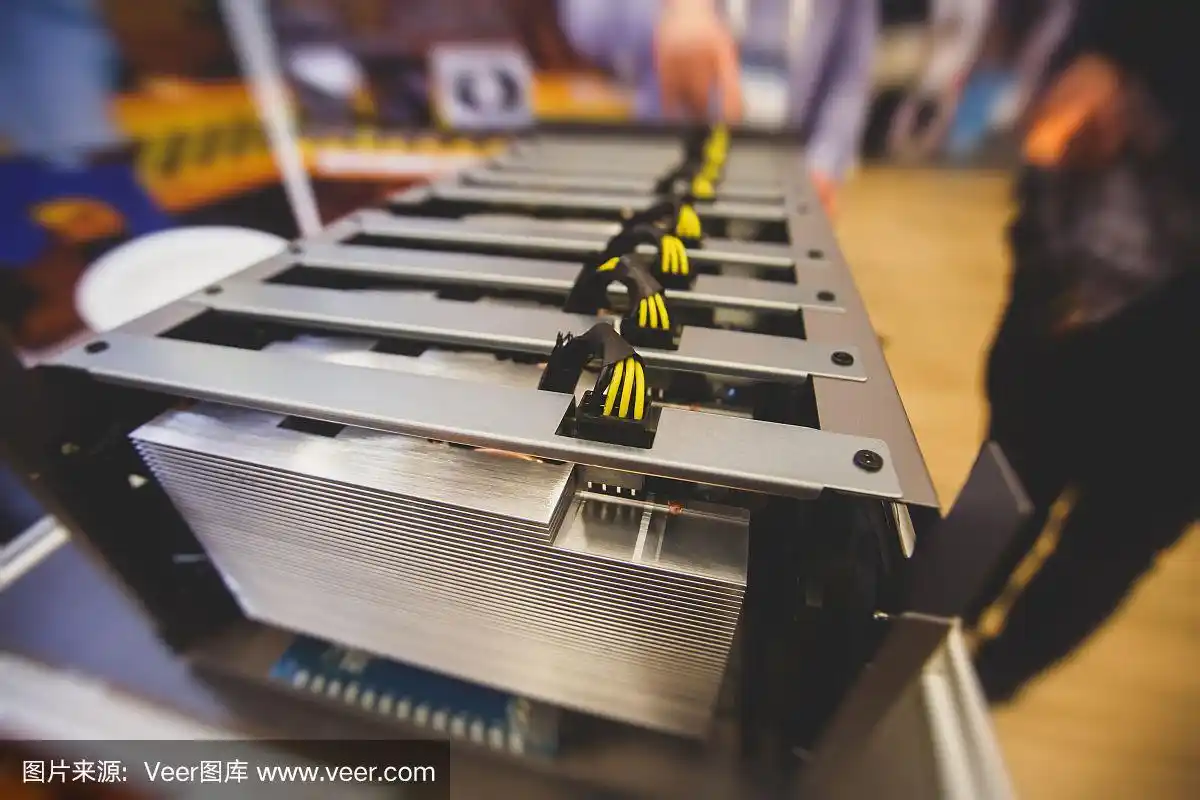 Close-up of a cryptocurrency miner showcasing its processing power.