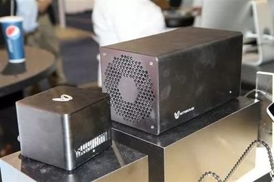 An intricate view of a modern mining rig post-trade-in, showcasing upgraded components for better performance