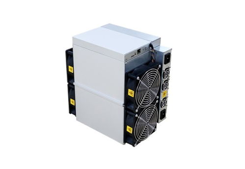 A modern mining rig setup in a green-powered facility, showcasing efficient and sustainable cryptocurrency mining